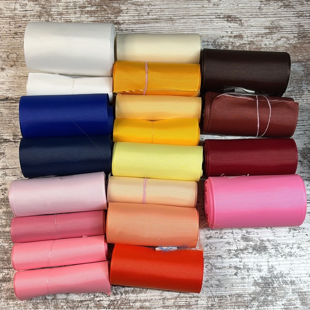 3” Colorful Grosgrain Ribbon Roll Bundle - Assorted Colors